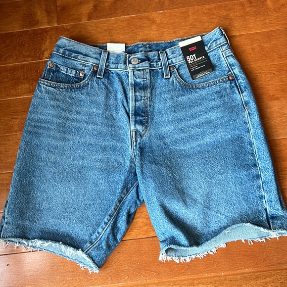 Levi's 501 90's Shorts Women's High Rise Easy Through Hips Button Fly - Picture 2 of 9